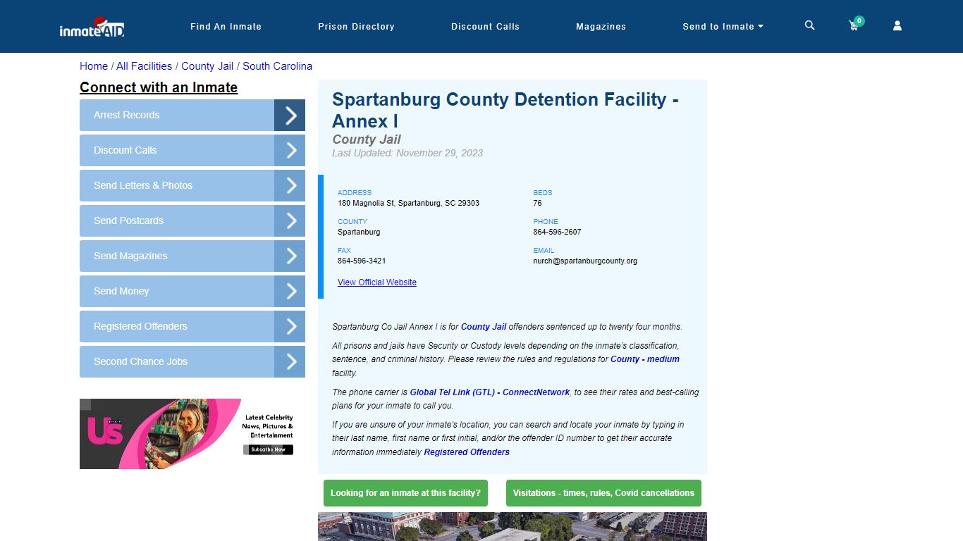 Spartanburg County Detention Facility - Annex I - Inmate Locator ...